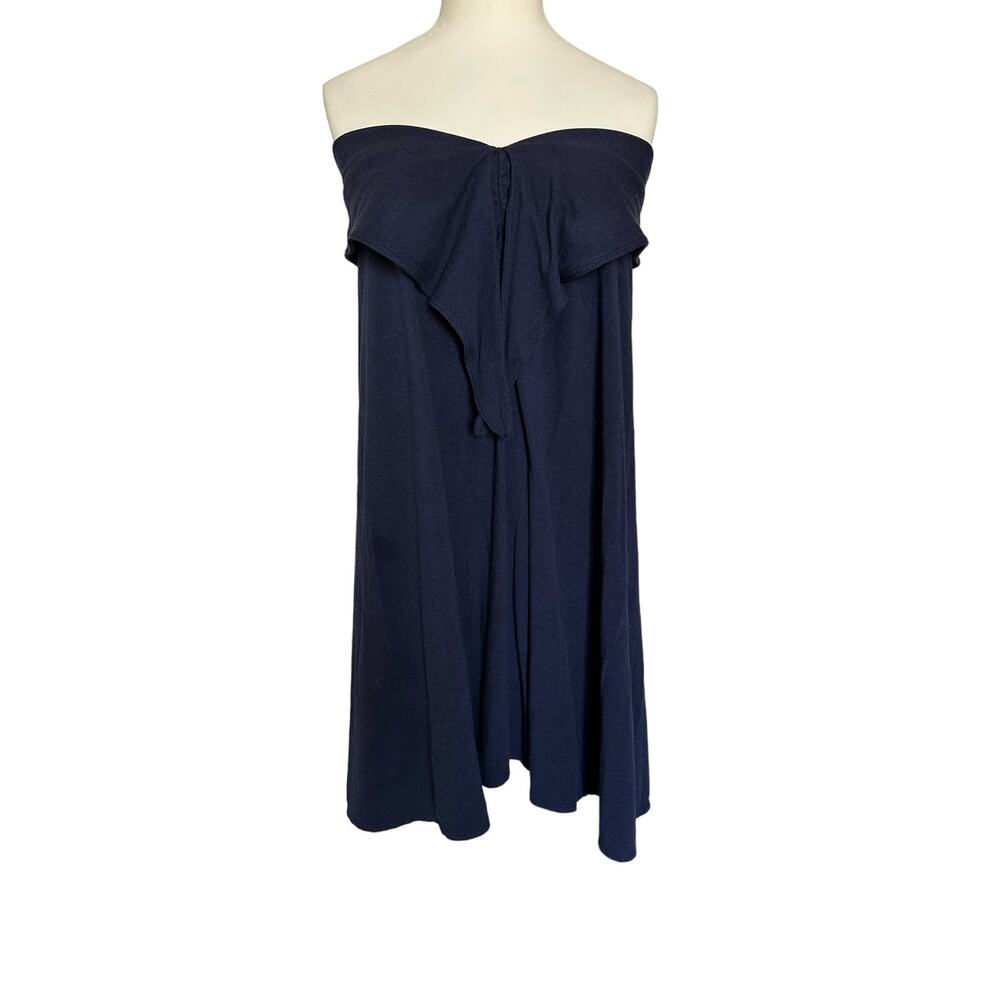 Title Nine Womenโs Strapless Navy Blue Midi Size M